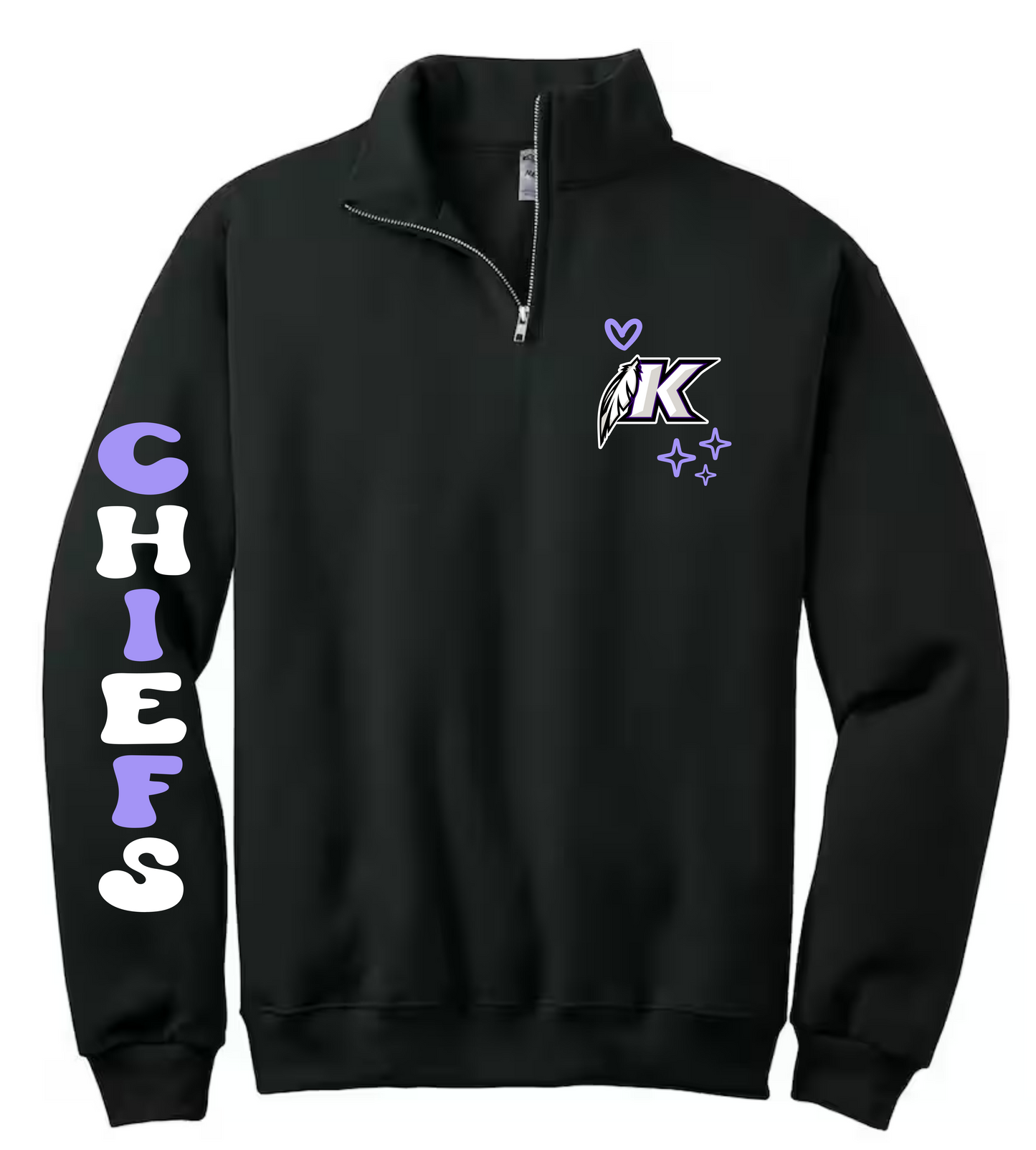 Keokuk Chiefs bubble letter quarter zip