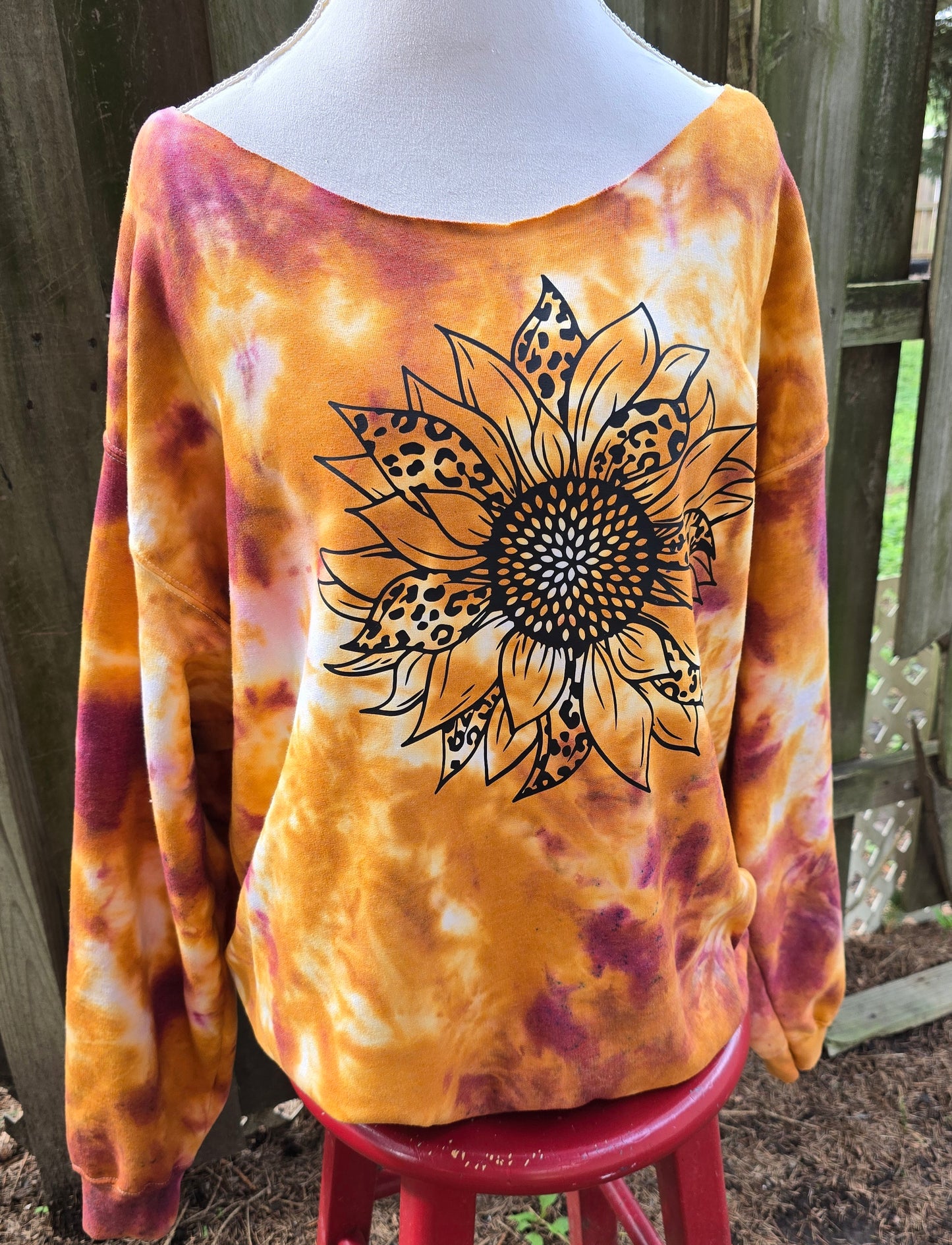 Tie Dye leopard Sunflower