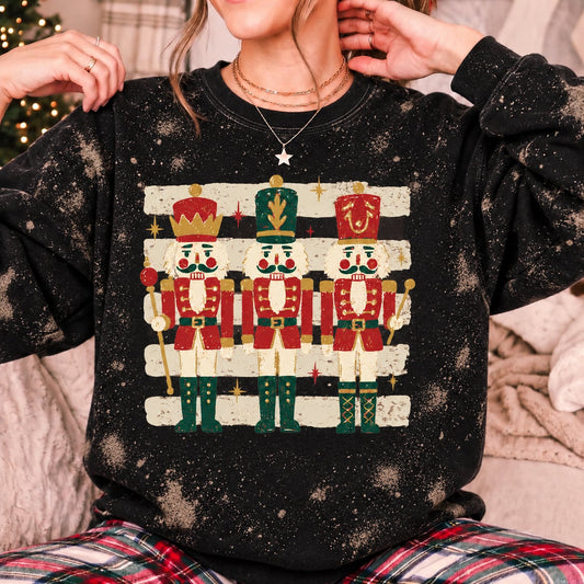 Vintage Nutcracker Trio Bleached Christmas 🎄❤️