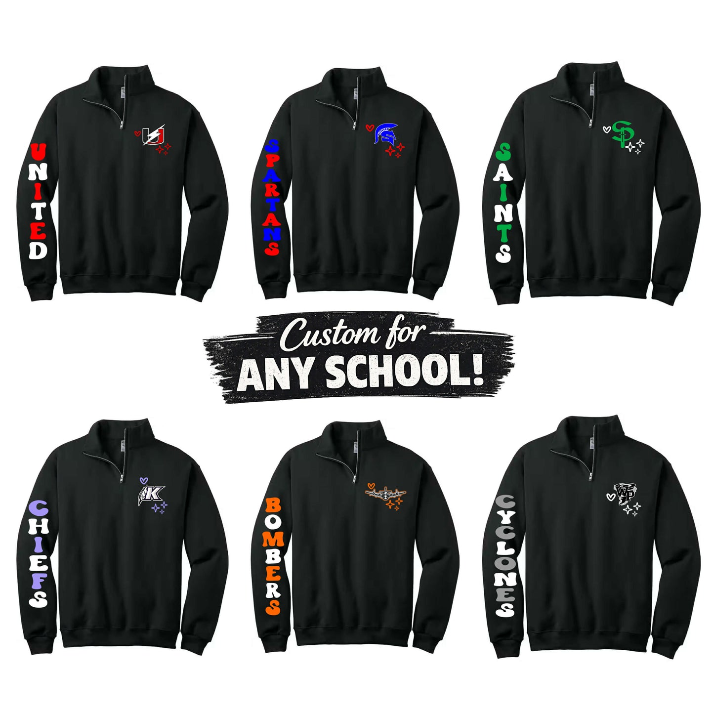 Spirit Bubble letter quarter –Custom