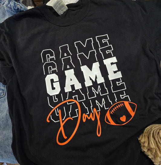 Game day football orange & black