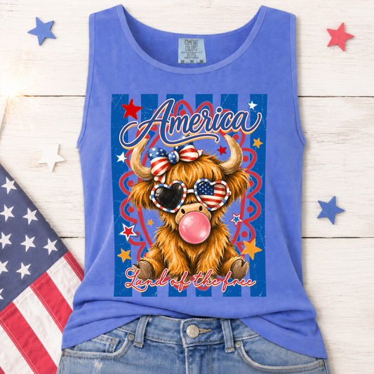 Patriotic Highland Cow