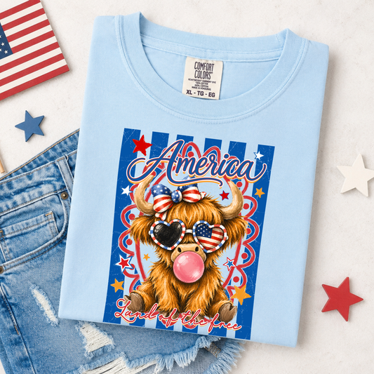 Patriotic Highland Cow