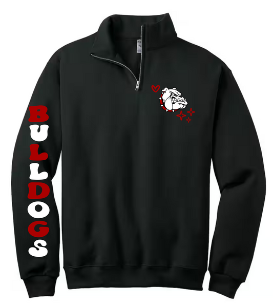 DC bulldogs bubble letter quarter zip