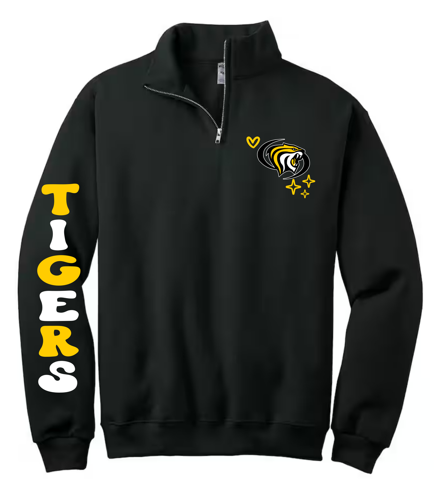 Tigers bubble letter quarter zip