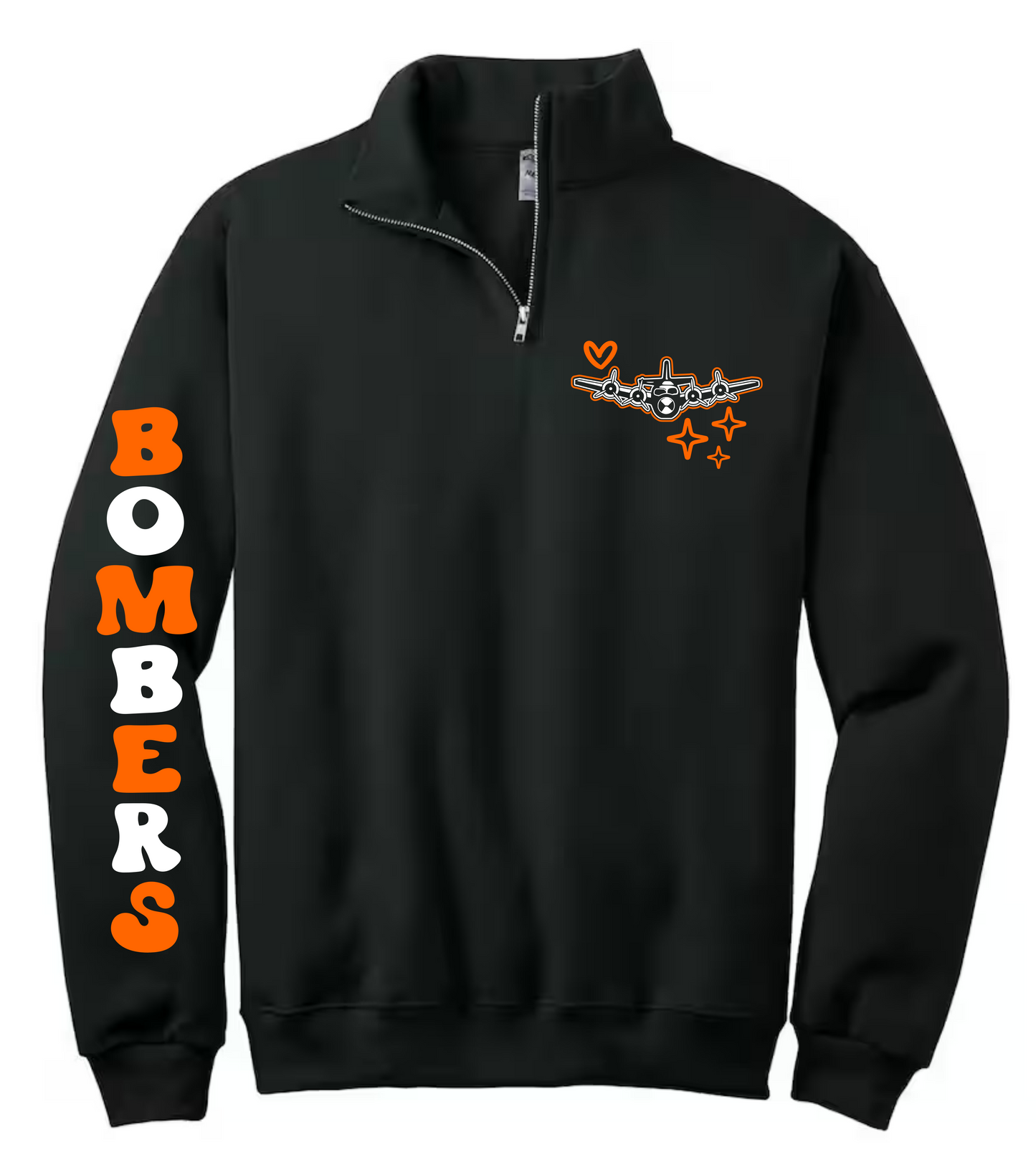Bombers bubble letter quarter zip