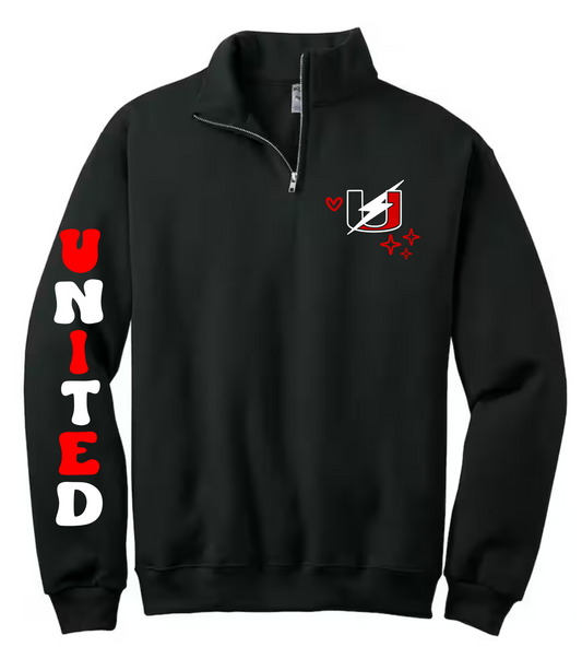 United bubble letter quarter zip