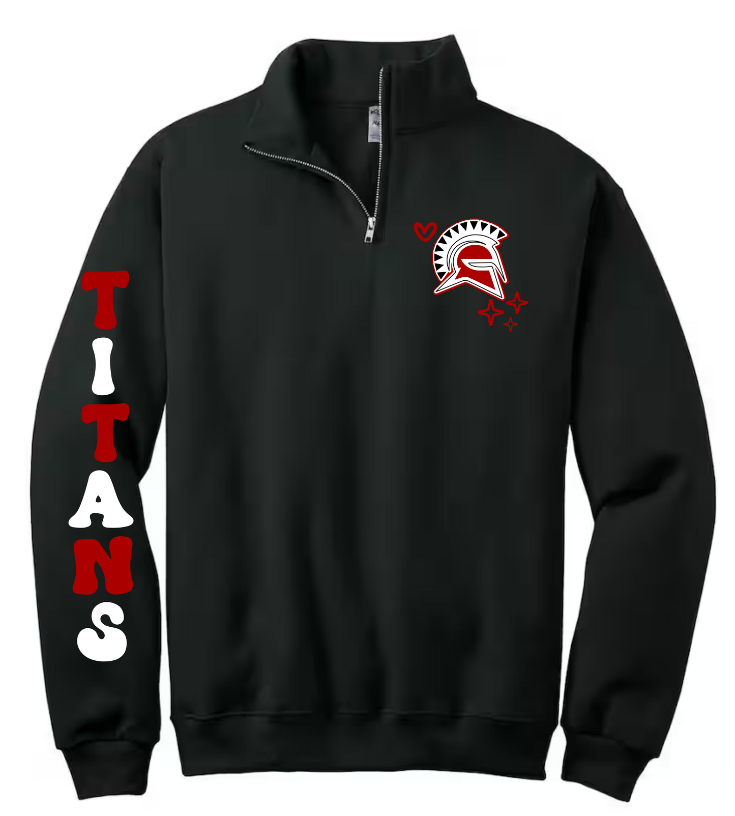 WH Titans bubble letter quarter zip