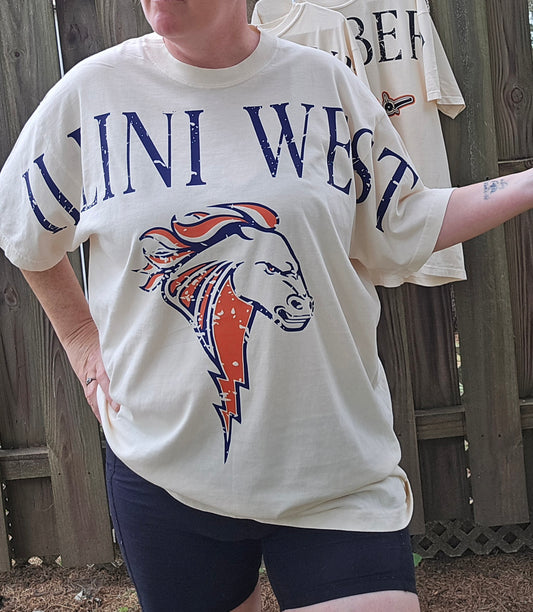 Illini West Oversized Distressed