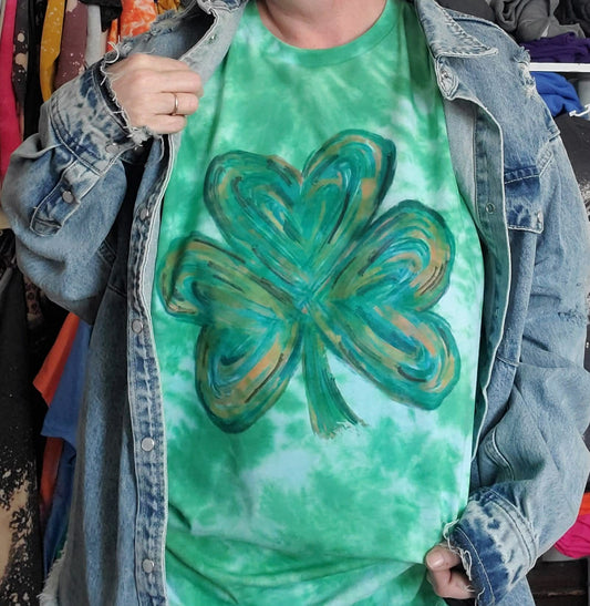 Tie dye clover