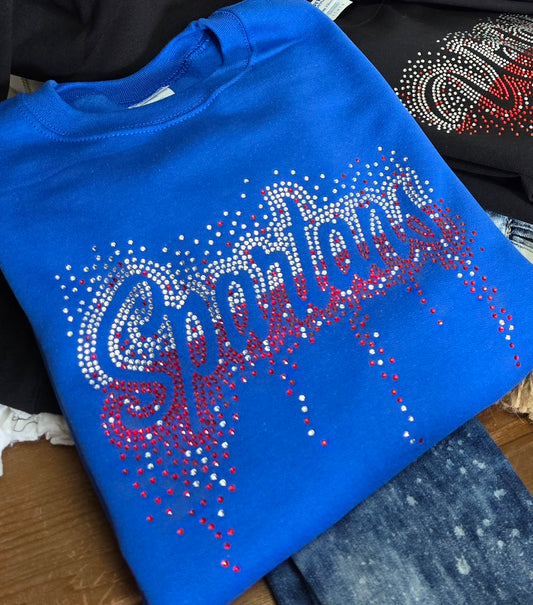Rhinestone drip Spartans