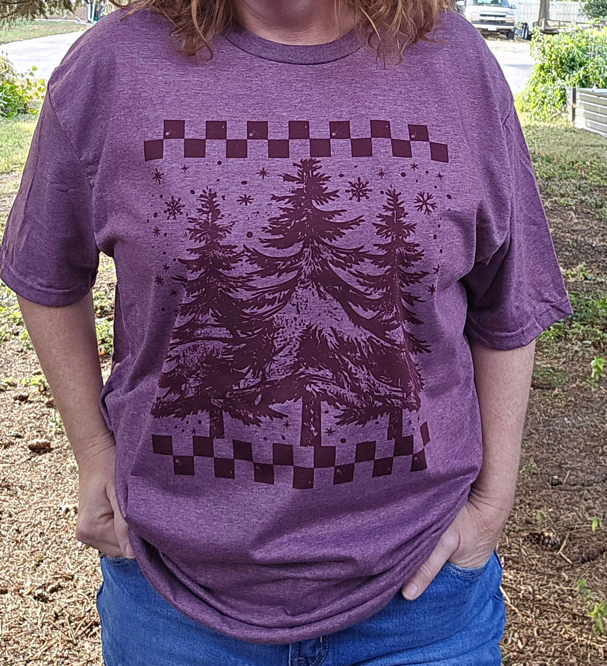 Maroon Christmas Trees