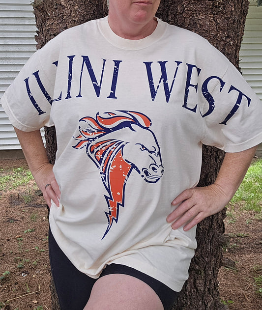 Illini West Oversized Distressed