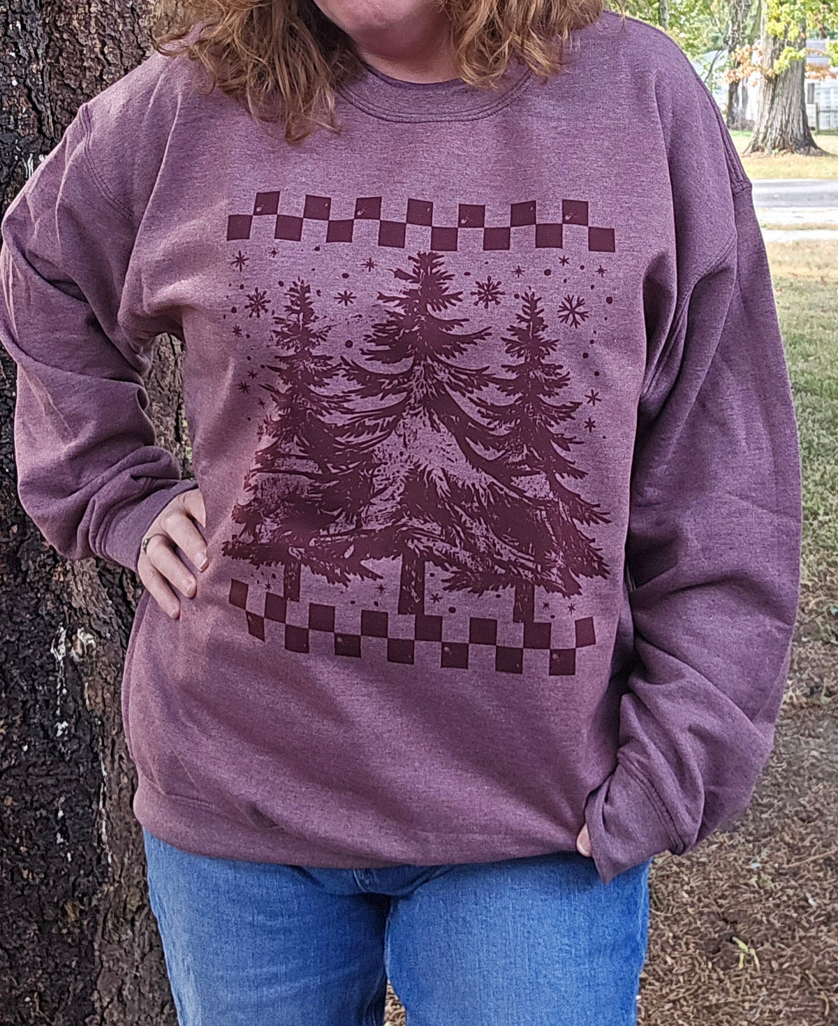 Maroon Christmas Trees