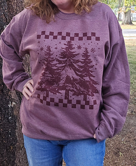 Maroon Christmas Trees