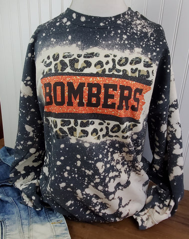 Bombers leopard bleached sweatshirt